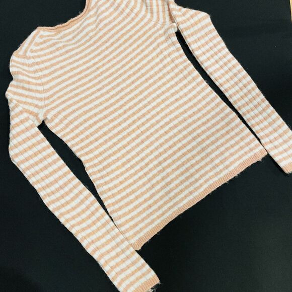 ~ Madewell XXS Sweater Colette Blush Stripe Long Sleeve Crew Merino Wool Blend - Picture 8 of 11